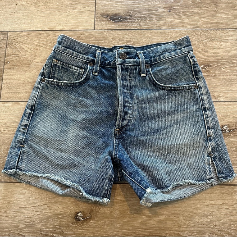 Citizens of Humanity Denim Shorts Nikki High Rise Blue Denim 24 Summertime Blues